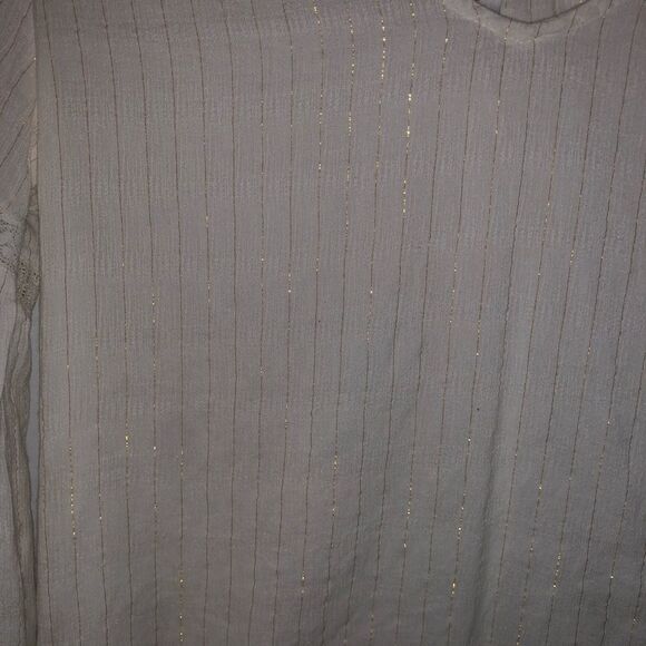 Old Navy Women's Cream & Gold Striped Top - Picture 3 of 7